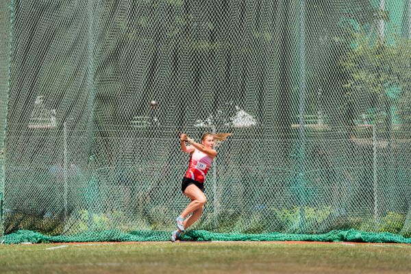 Lara Hundertmark (Einbecker SV) beim Hammerwurf am 03.07.2022 waehrend den NLV+BLV Leichtathletik-Landesmeisterschaften im Jahnstadion in Goettingen (Tag 1)